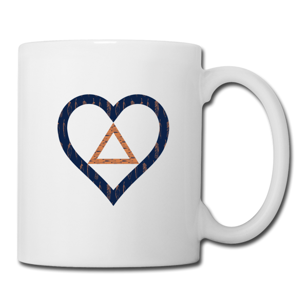 Heart Triangle Boho Design Coffee/Tea Mug - white