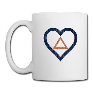 Heart Triangle Boho Design Coffee/Tea Mug - white