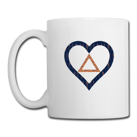 Heart Triangle Boho Design Coffee/Tea Mug - white