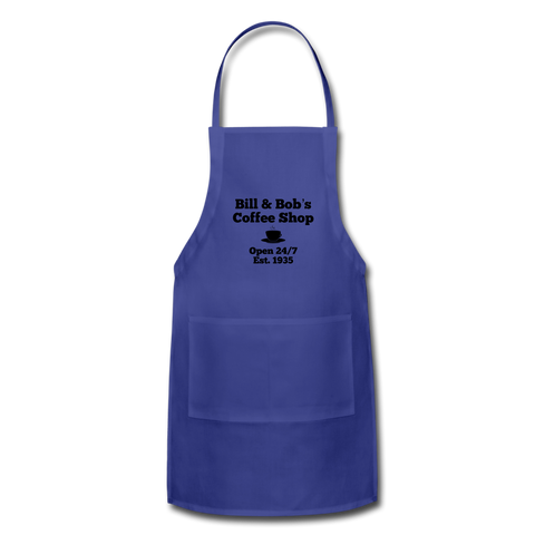 Bill & Bob's Coffee Shop Apron - royal blue