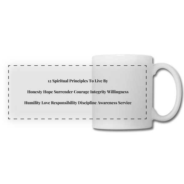 12 Spiritual Principles Panoramic Mug - white