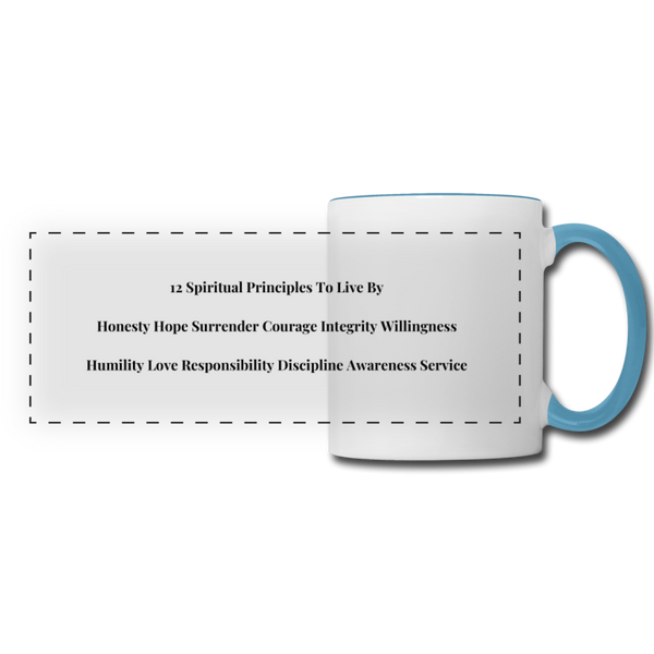 12 Spiritual Principles Panoramic Mug - white/light blue