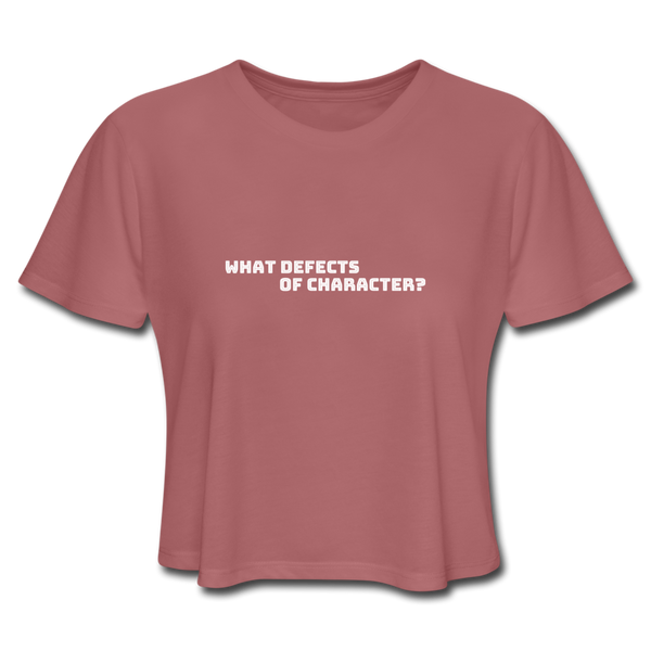 What Defects Of Character Cropped TShirt - mauve