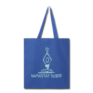 Namastay Sober Tote Bag - royal blue