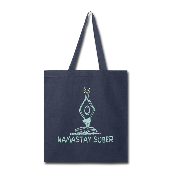 Namastay Sober Tote Bag - navy