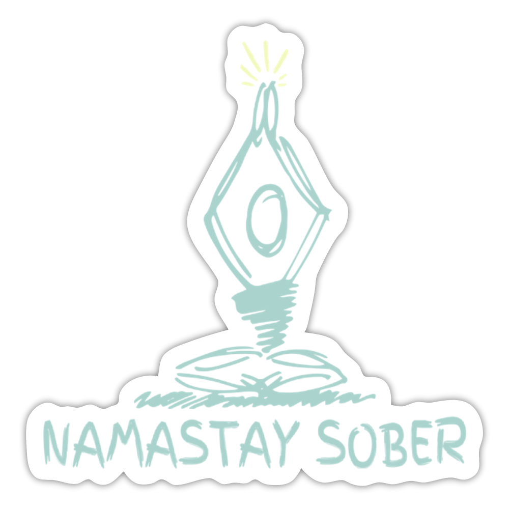Namastay Sober Sticker - white matte