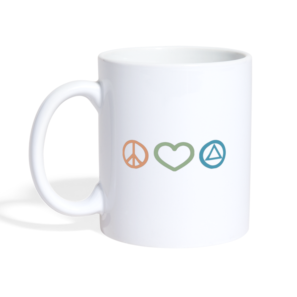 Peace Love & AA OGB Design Coffee Mug - white