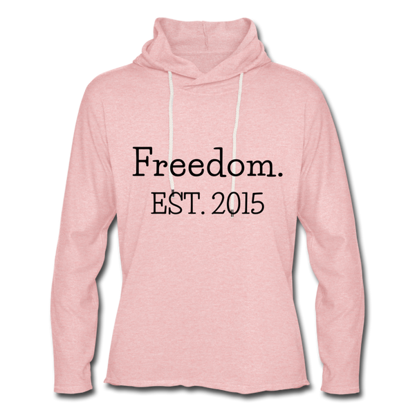 Freedom. EST. 2015 Unisex Lightweight Terry Hoodie - cream heather pink