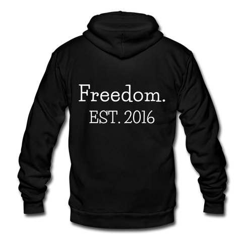 Freedom. EST. 2016 Unisex Fleece Zip Hoodie - black