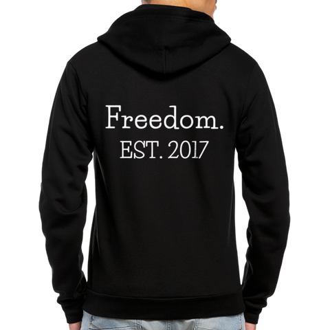 Freedom. EST. 2017 Unisex Fleece Zip Hoodie - black