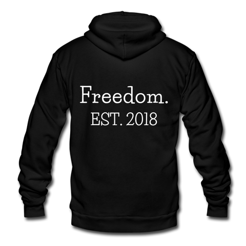 Freedom. EST. 2018 Unisex Fleece Zip Hoodie - black