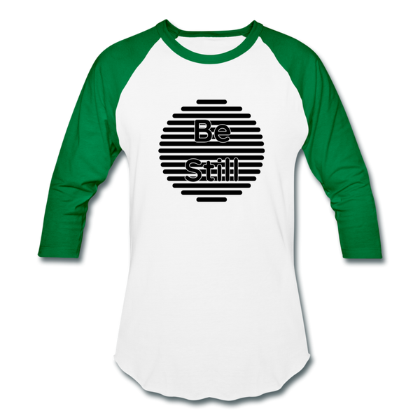 Be Still Baseball TShirt - white/kelly green