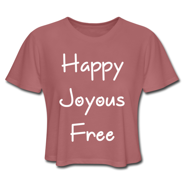 Happy Joyous Free Cropped Tee - mauve