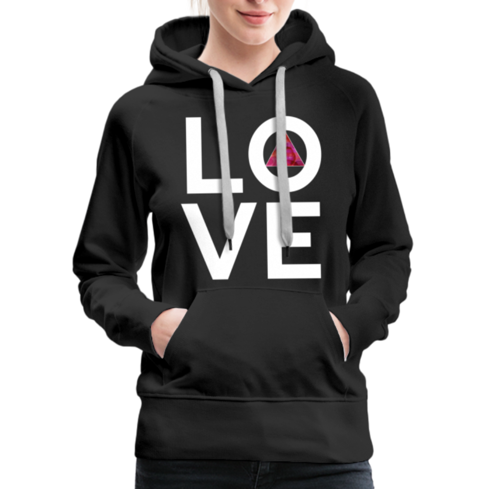 Love Circle with Pink Triangle Hoodie - black