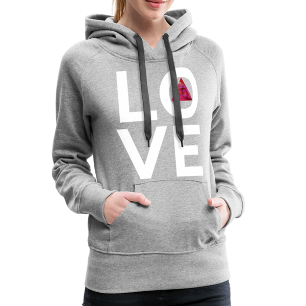 Love Circle with Pink Triangle Hoodie - heather gray