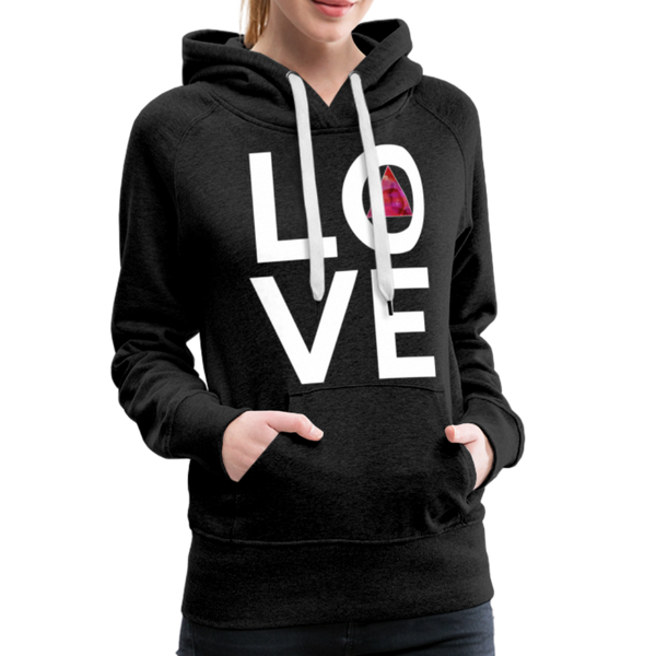 Love Circle with Pink Triangle Hoodie - charcoal gray