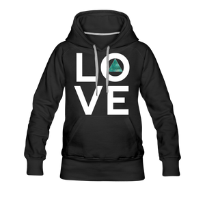 Love Circle with Teal Triangle Hoodie - black