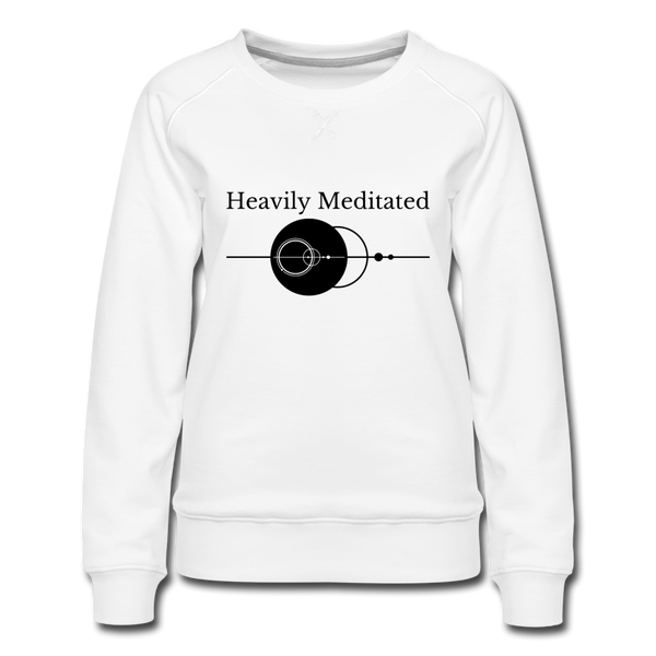 Heavily Meditated Women’s Premium Sweatshirt - white