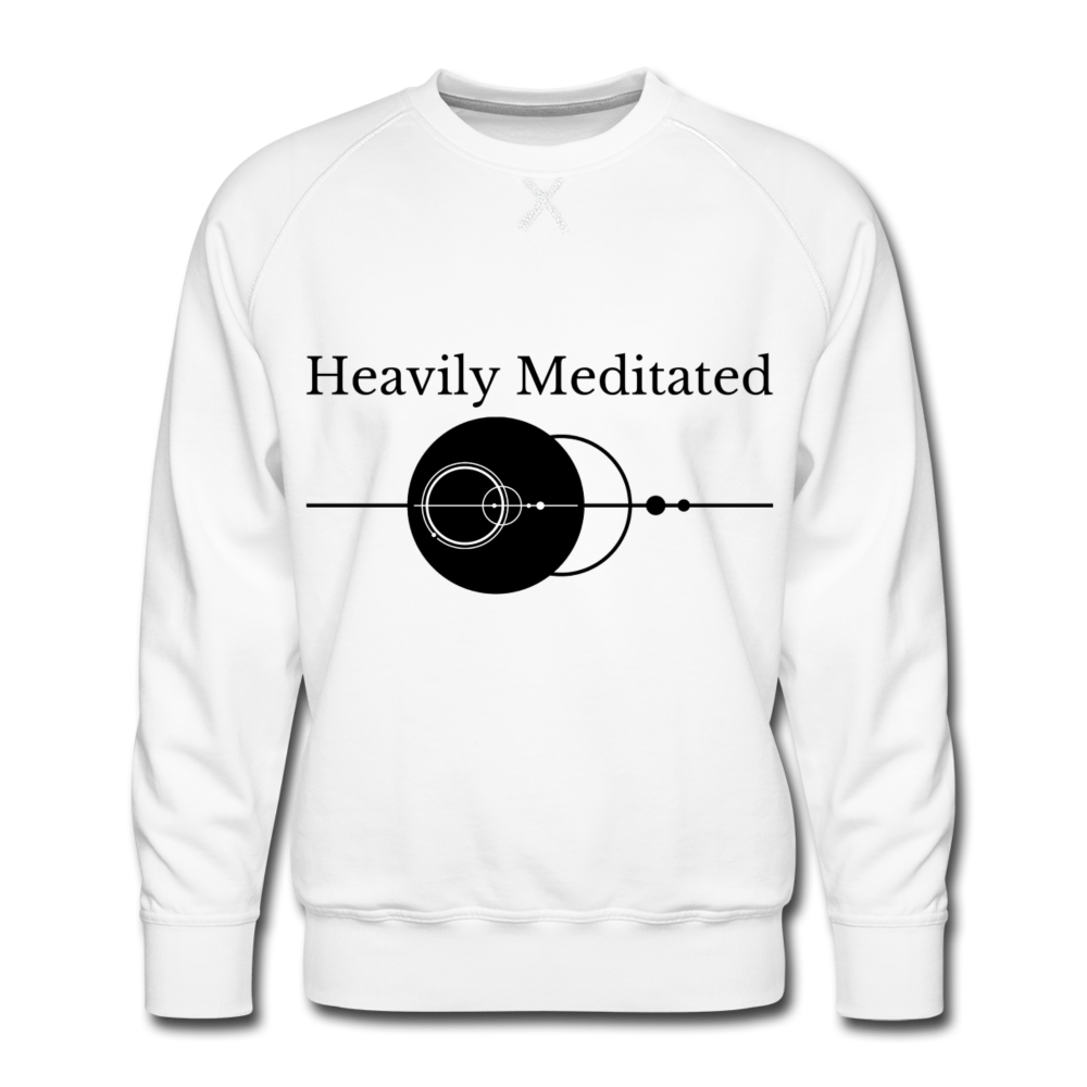 Heavily Meditated Men’s Premium Sweatshirt - white