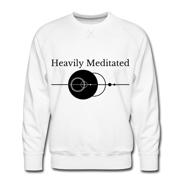 Heavily Meditated Men’s Premium Sweatshirt - white