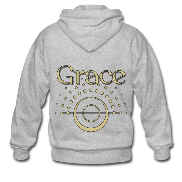 Grace Circles Zip Hoodie - heather gray