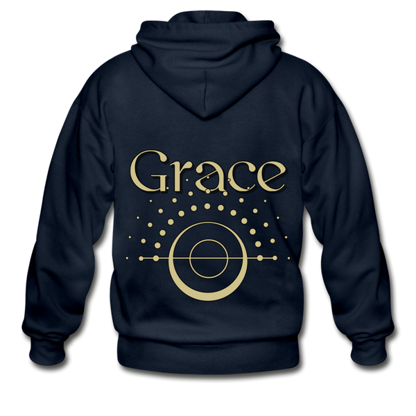 Grace Circles Zip Hoodie - navy