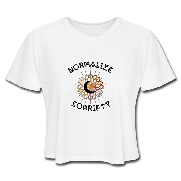 Normalize Sobriety Cropped TShirt - white