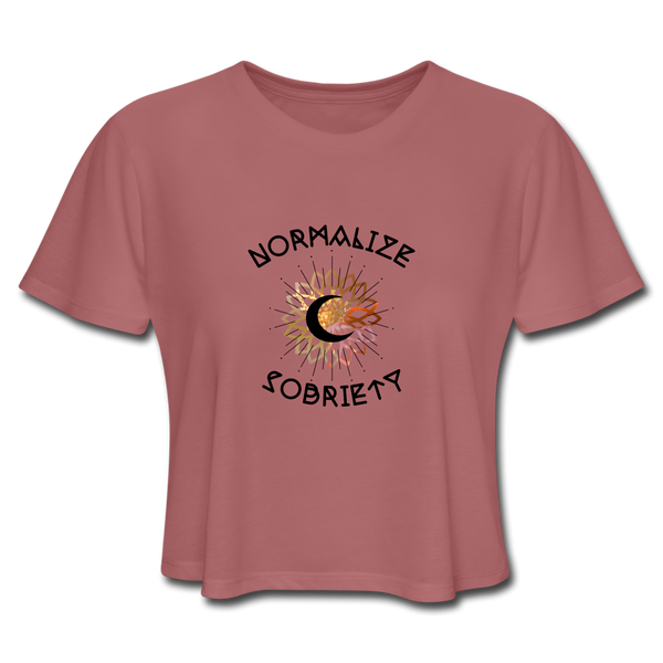Normalize Sobriety Cropped TShirt - mauve