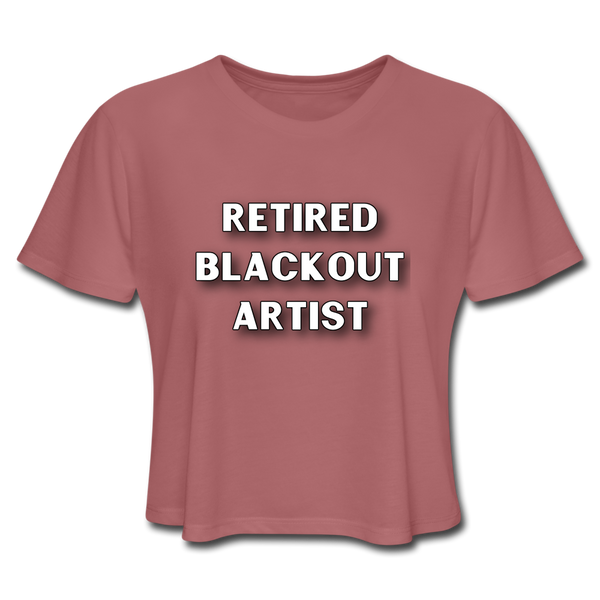 Retired Blackout Artist Cropped TShirt - mauve