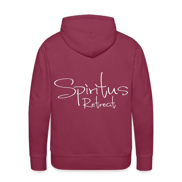 Spiritus Retreat Hoodie Logo on Front, Retreat on Back - burgundy