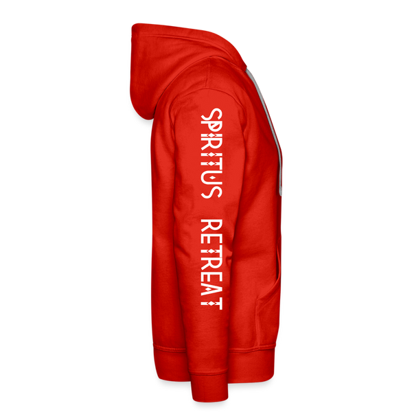 SPIRITUS RETREAT Hoodie Logo on Front, Retreat on Sleeve - red