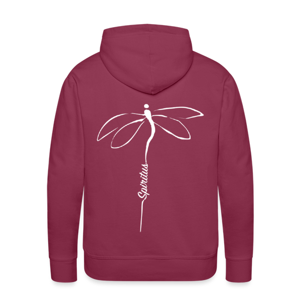 Spiritus Retreat Hoodie Logo on Front, Dragonfly on Back - burgundy