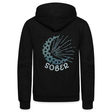 Sober Moon Unisex Fleece Zip Hoodie - black