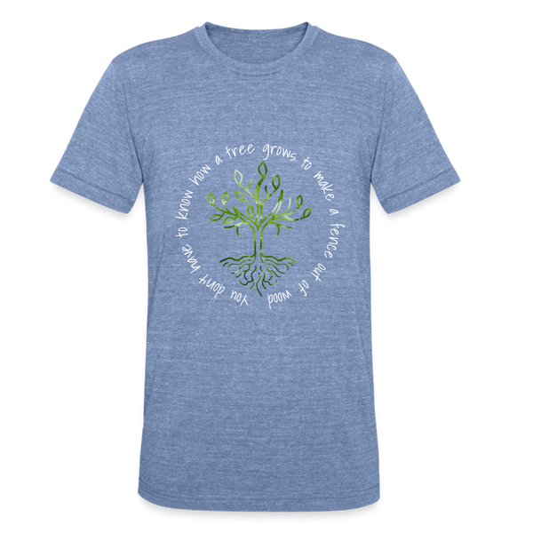 How a Tree Grows Unisex TriBlend TShirt - heather blue