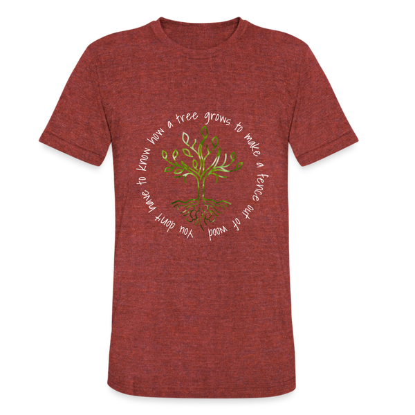 How a Tree Grows Unisex TriBlend TShirt - heather cranberry