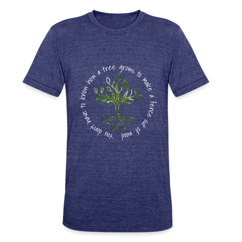 How a Tree Grows Unisex TriBlend TShirt - heather indigo