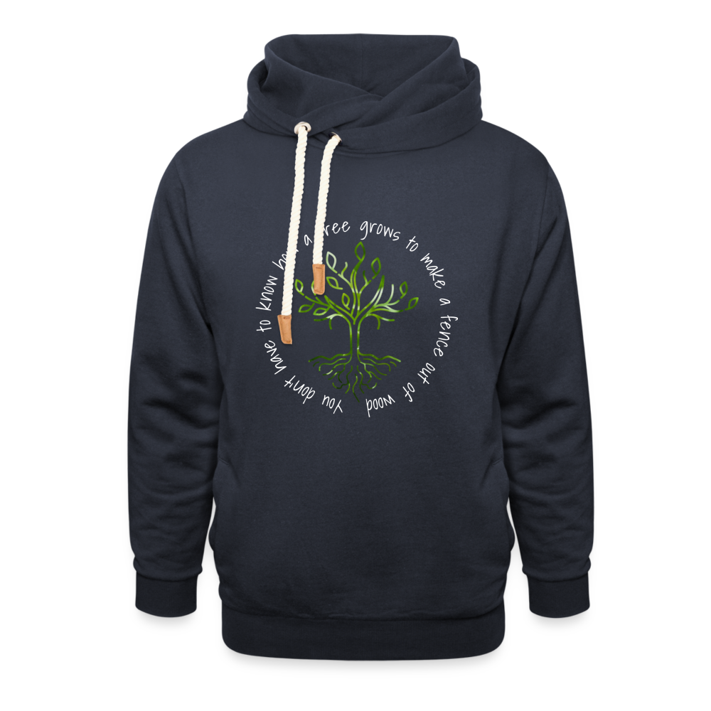 How a Tree Grows Shawl Collar Hoodie - navy