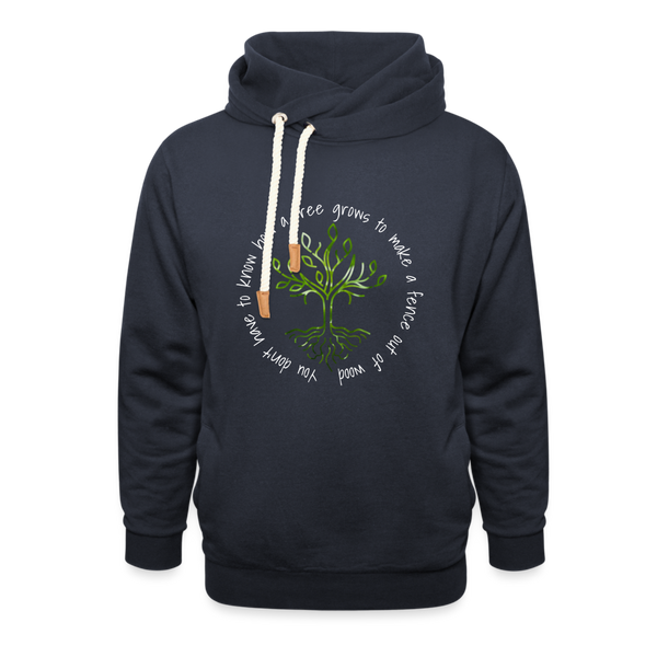 How a Tree Grows Shawl Collar Hoodie - navy