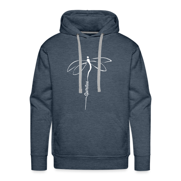 Spiritus Retreat Hoodie Spiritus Dragonfly Tail on Front - heather denim