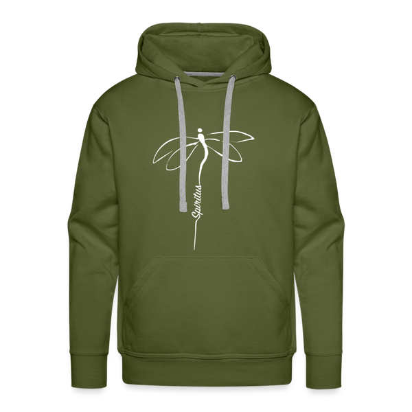 Spiritus Retreat Hoodie Spiritus Dragonfly Tail on Front - olive green